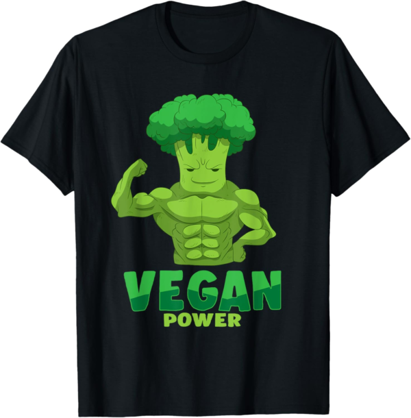 Vegan T shirt for Men - Vegan Plant Power Lifter T-Shirt - Image 2